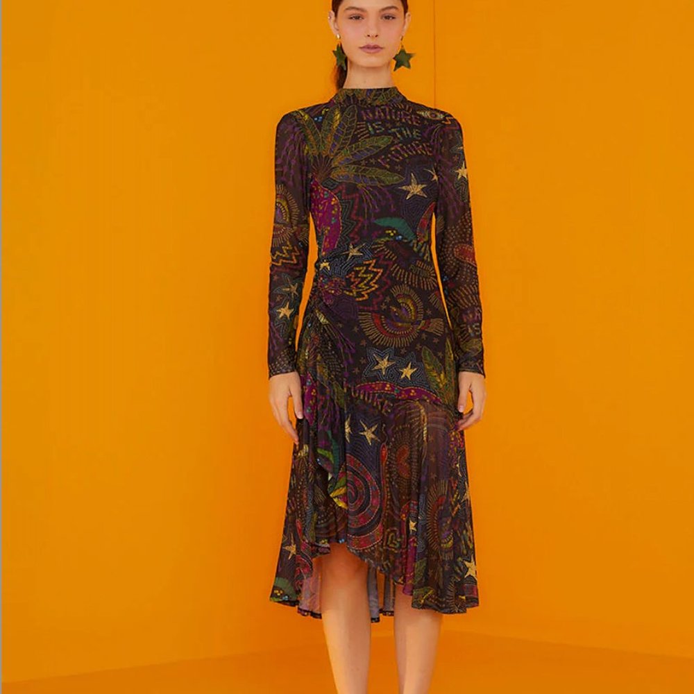 FARM rio long sleeve dress